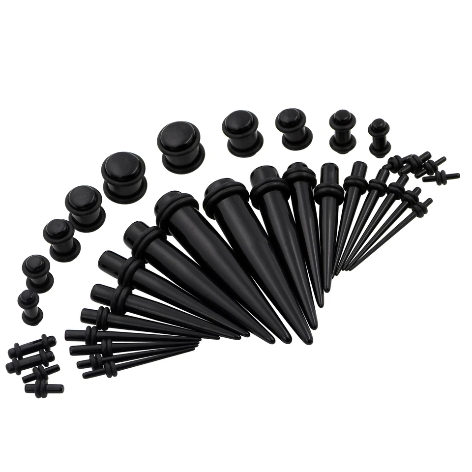 36-54Pcs Ear Stretching Kit Acrylic Taper Tunnel Plugs Gauges Piercing 14G-00G - Image 4 of 4