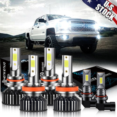 LED White Headlights High Low Beam Fog Light Bulbs For Toyota Tundra 2007-2013