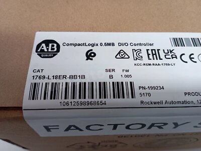 Allen-Bradley 1769-L18ER-BB1B CompactLogix 0.5MB DI/O Ethernet Controller