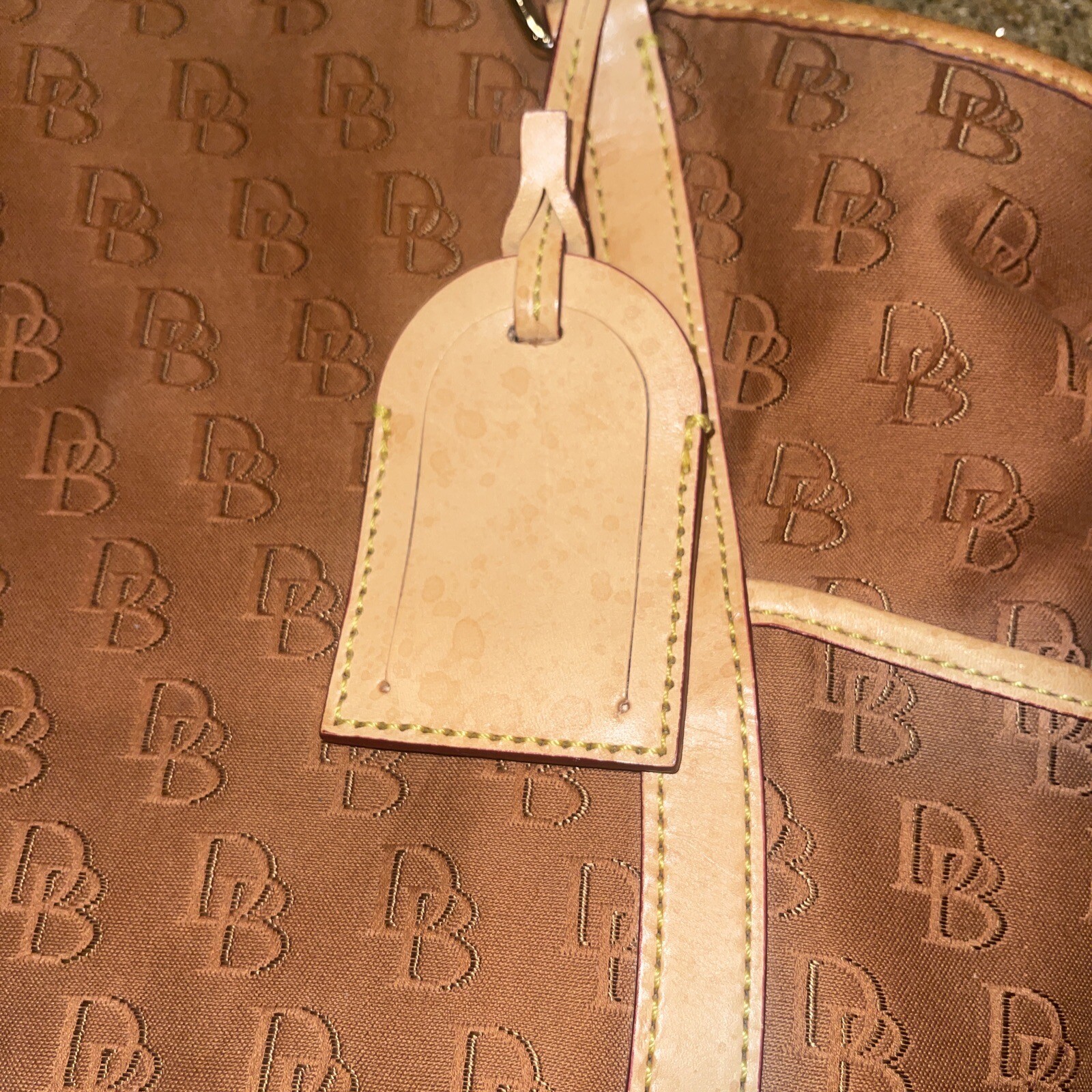 DOONEY & BOURKE Tan DB Logo Canvas & Leather Larg… - image 4