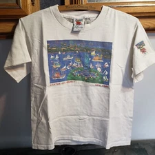 Vtg 90s Pat Singer Statue Of Liberty Mens S T-shirt Single Stitch New York Art