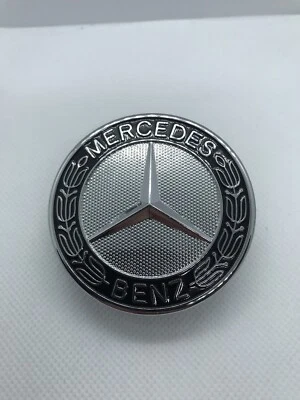 Logo Capot Mercedes Benz Noir 57mm Emblème CLASSE C E CLK S Neuf