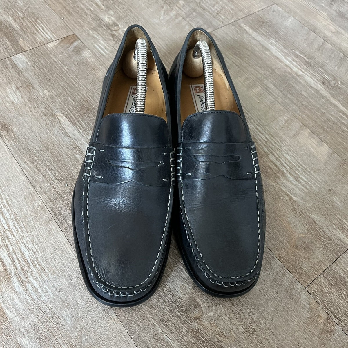 Sandro Moscoloni Shoes Mens Sz 7.5 Black Leather Slip On  display picture 1