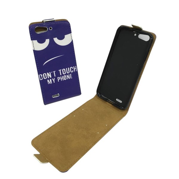 ZTE Blade V6 Handy Tasche Flip Case Cover Schutz HüLle Wallet Dont Touch Neu-image
