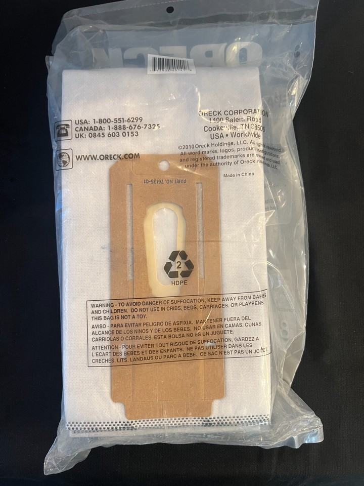 8Pack Oreck CCPK80H Type CC Odor Fighting Hepa Filtration Vacuum Bags