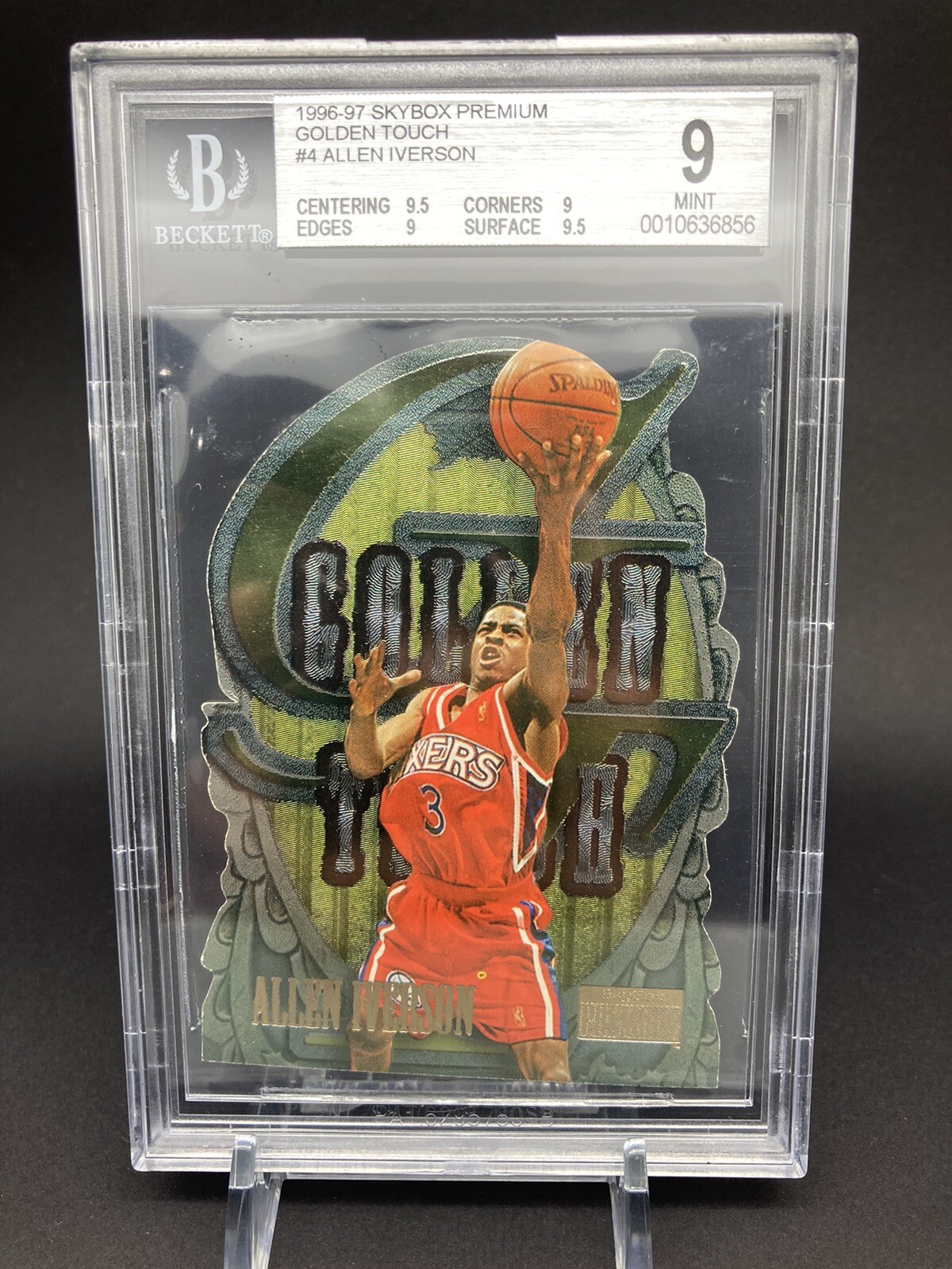 Allen Iverson Rookie 1996-97 Skybox Premium Golden Touch BGS 9 🔥