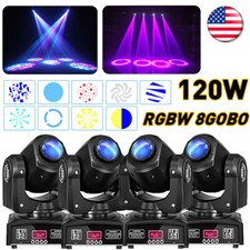 4PCS Beam Moving Head 120W LED 8 Gobo Stage Light DMX DJ Bar Spot Party Light