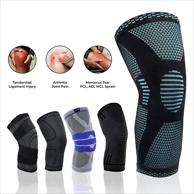 Knee Support Brace Sleeve, Pain Relief, Gym, Arthritis, Strap & Copper UK S-XL