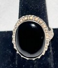 Vintage Large Sterling Silver & Black Onyx Ring. Size 8 — photo 4