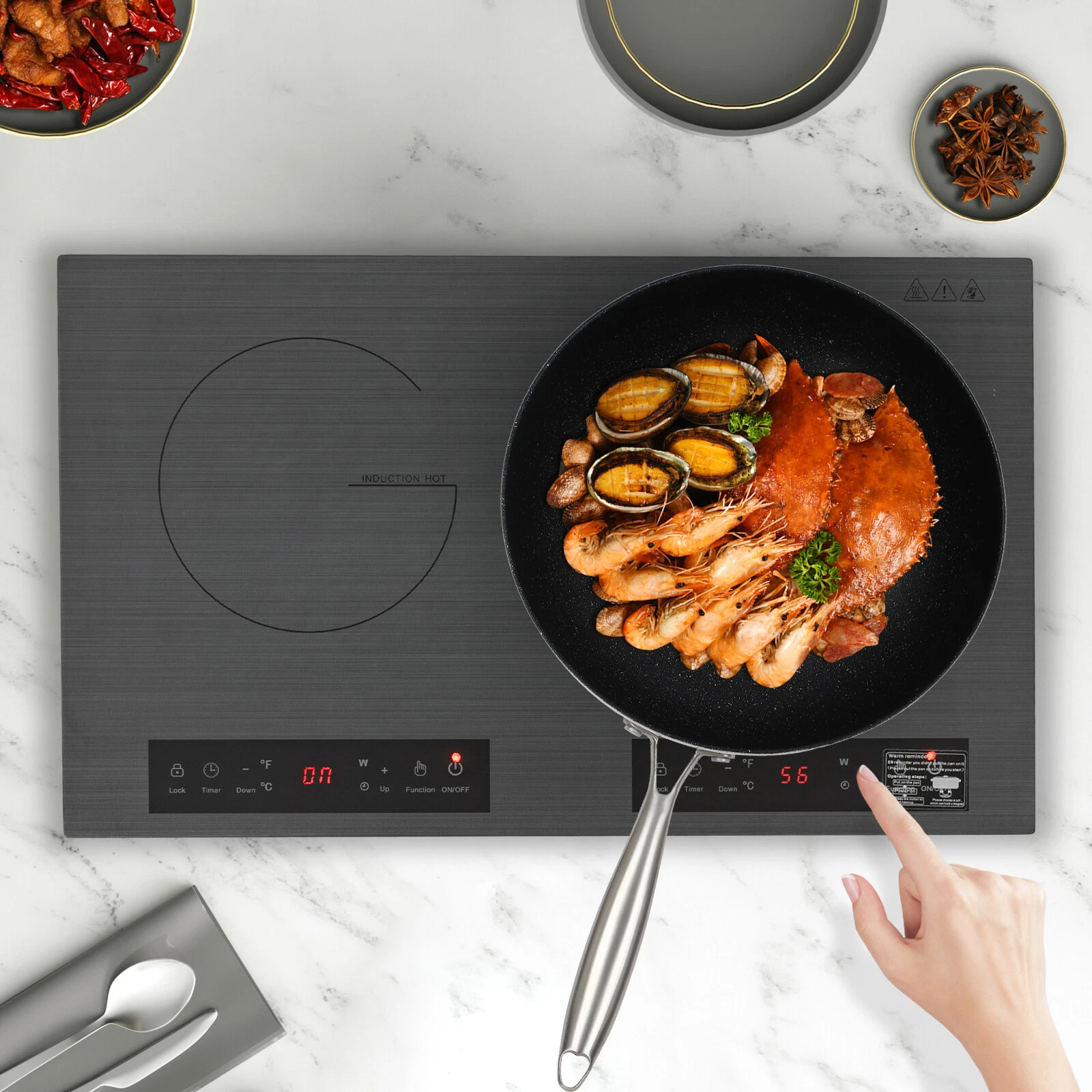 Portable Induction Cooktop Countertop Dual Cooker Burner Stove Hot Plate 4000W.
Opens in a new windo