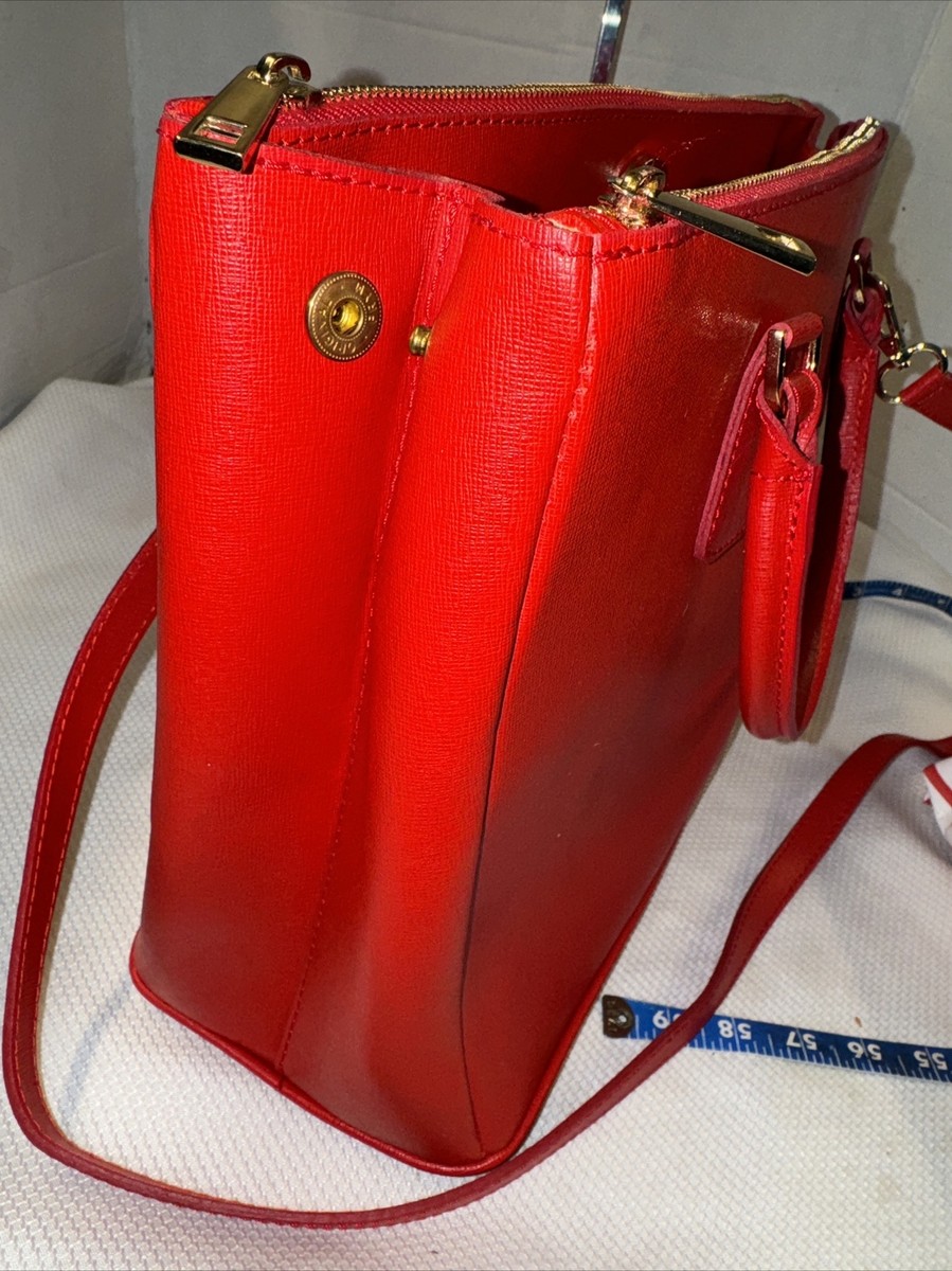 未使用品 BORSE IN PELLE 2WAY レザーバッグ Borse In Pelle Red Saffiano Leather 2 Way Bag | eBay
