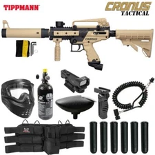 Maddog Tippmann Cronus Tactical HPA Red Dot Paintball Gun Marker Package Tan