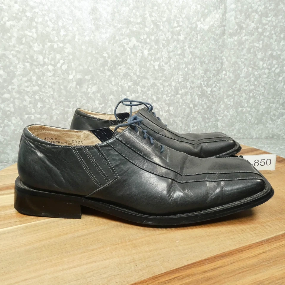 Мужские туфли Giovanni Oxford размер 11 цвет серый кожаный квадратный носок 163985 - Изображение 2 из 4