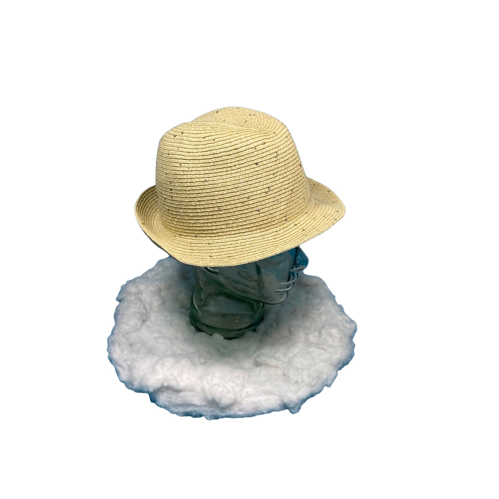 Hat Attack Tan Sequin Straw Panama Hat - image 5