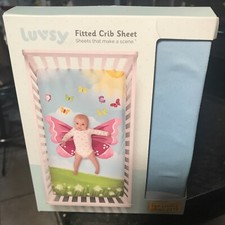 NIB Luvsy Fitted Crib Sheet Butterfly Designs