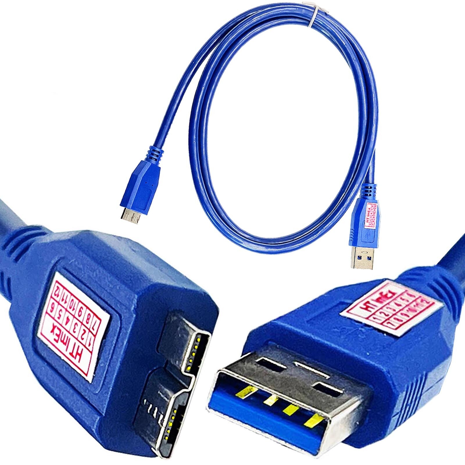 Blau - USB 3.0 Datenkabel für Festplatte Buffalo MiniStation Thunderbolt