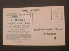 East Providence Rumford RI Chemical Works Cookbook Request Card 1930's