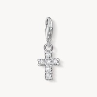 Thomas Sabo Charm AnhäNger Kreuz 925 Sterlingsilber WeißE Steine 0054-051-14