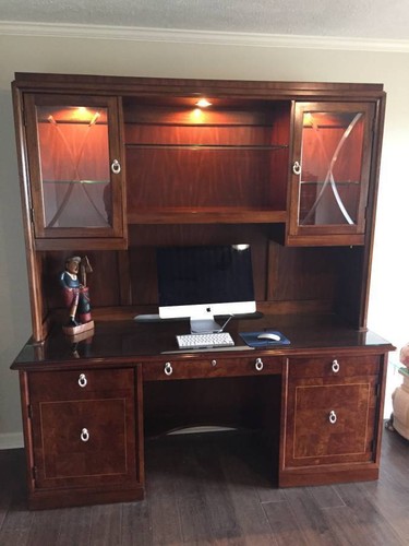Thomasville Bogart Office Set Computer Credenza Desk Hutch Lateral File Cabinet Thomasville Bogart Office Set Computer, Office Desk With Credenza And Hutch