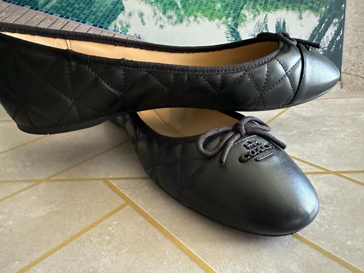 BN Coach Allyson Quilted Ballet Black SIZE 11 B US