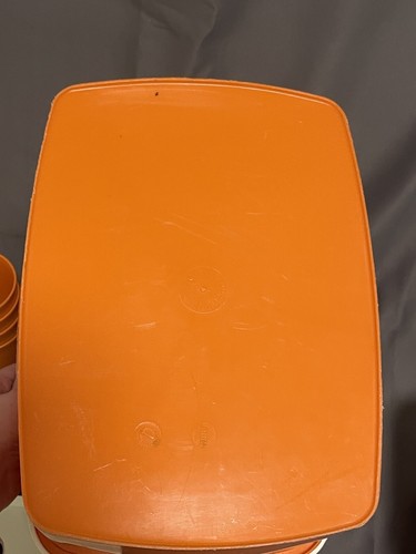 Vintage Orange Curver picnic set hamper camping SET 1960's retro campervan - Picture 8 of 23