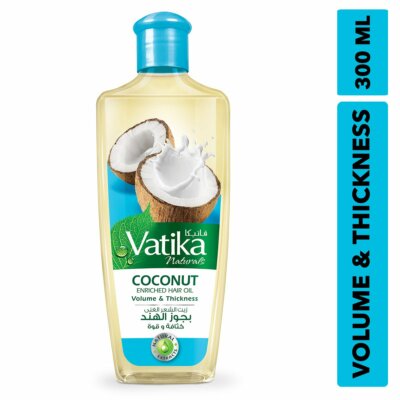 Dabur Vatika Coconut Enriched Hair Oil Volume & Thickness 300ml (10.14oz)