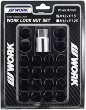 Work Lock Nut Set 20 Pieces 16 Nuts4 Lock Nuts 21hex M12 X P1.5 Blacksilver