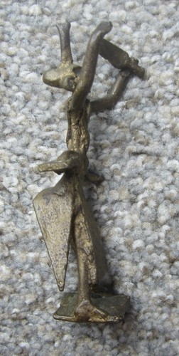 Ashanti African Antique Bronze Gold Weight Woman Working, 3-3/4x1-3/4",2.5oz 68g - Picture 4 of 5