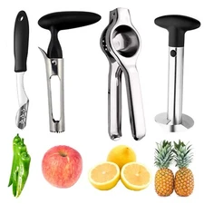 Pineapple Corer Peeler Slicer Cutter, Lemon Press Squeezer Manual Juicer, App...
