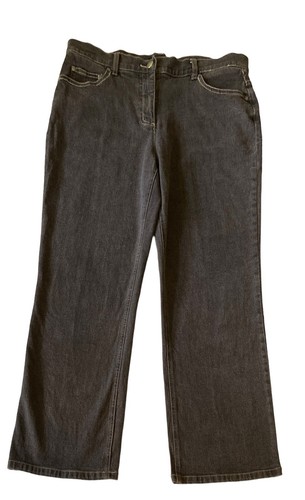 Yarra Trail Petites Wmn Jeans Sz 12 W33 L29 Straight Leg Stretch Charcoal - Picture 2 of 12