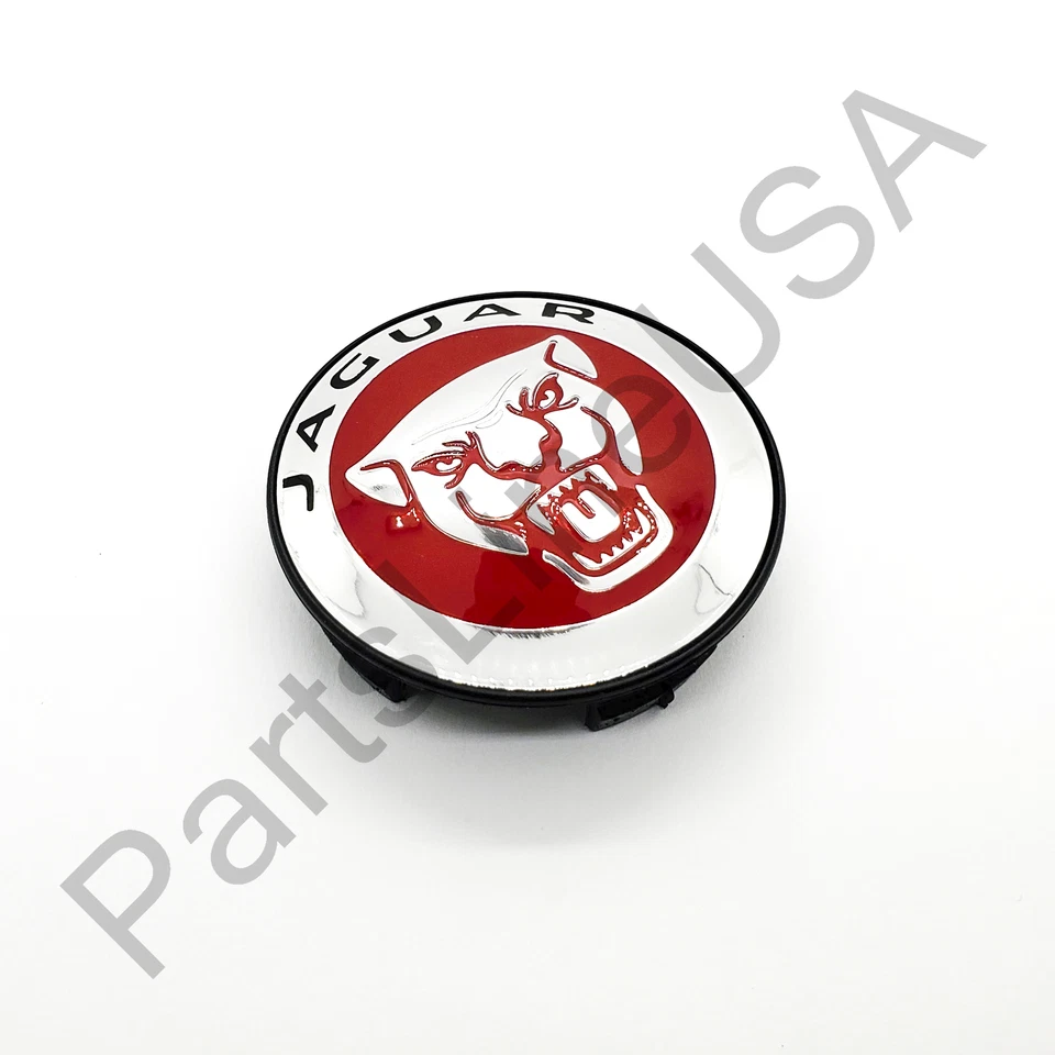 Tapa central con insignia de rueda roja genuina Jaguar XJ XK XF F-Type C2D47107 Foto 4 de 4