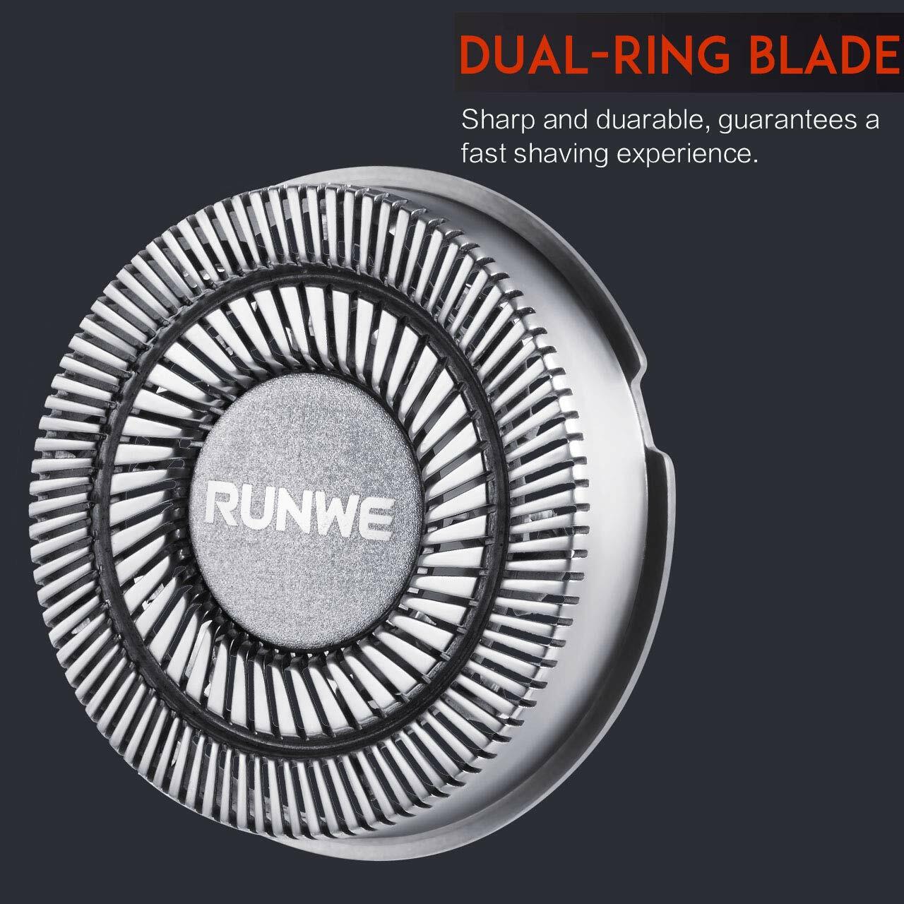 Runwe RS935 Men's Cordless Rechargeable Rotary Shaver With Pop-Up Beard Trimmer