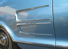 1963-1964 Buick Riviera Rear Quarter Panel Horseshoe Ornaments. Chrome Set Of 4