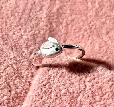 Schöner & süßer kleiner Hase  S925 versilberter offener Ring
