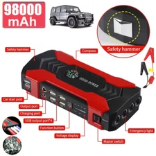 12V-36V Car Jump Starter Booster Jumper Box Power Bank Battery Charger 100000mAh