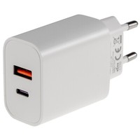 USB-C LadegeräT Ausg. 5V/3A 9V/2A 12V/1,5A USB-A+C Netzteil Mit 230V Eurostecker