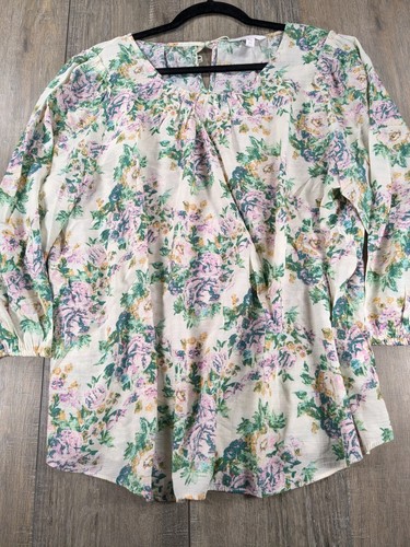 Blouse Zac & Rachel Taille PS - Motif Floral, Manches Courtes, Style Bohème Cottagecore, Occasion Parfait état