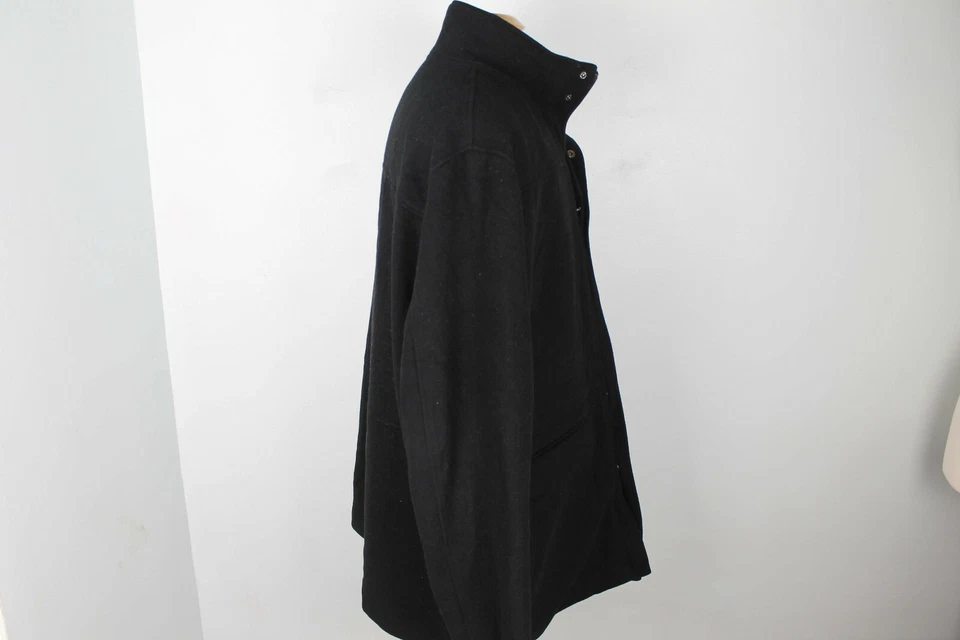 J. Ferrar Men’s Black Modern Fit Wool Blend Zipper / Buttons Jacket Size XXL - Image 3 of 4
