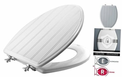 MAYFAIR 129CPA 000 Beadboard Toilet Seat with Chrome ...
