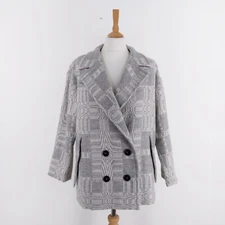 Isabel Marant Etoile Size 40 Large Grey Cream Patterned 33% Wool Blazer Jacket