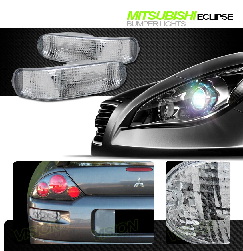 Luces de reversa para parachoques trasero cromado cristal K2 para 00-05 Mitsbishi Eclipse Foto 2 de 2