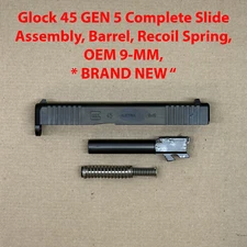 OEM Glock 45 Gen 5 Complete Slide, Barrel, Guide Rod 9mm - New