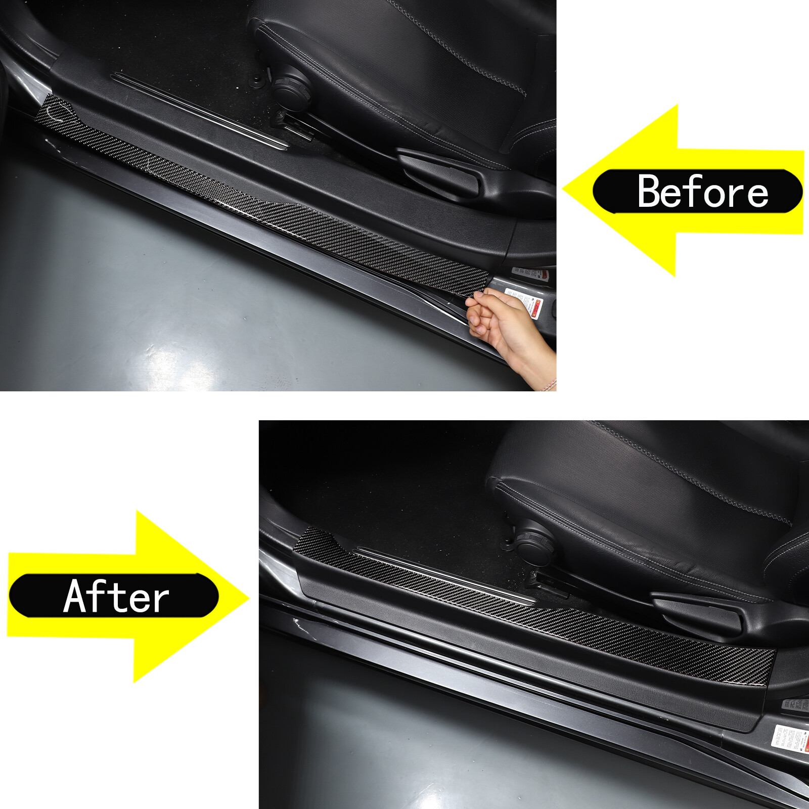 Soft Carbon Fiber Door Sill Protector Trim Sticker For Mazda MX-5 Miata 16+ US