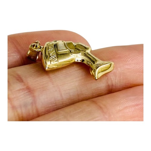 14K Real Yellow Gold Nefertiti Pendant - 24mm x 13mm 3D Egyptian Charm- PT2325 - Picture 5 of 9