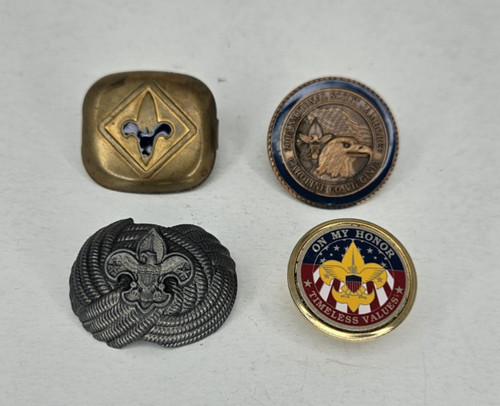 Lot of 4 BSA Boy Scout Metal Neckerchief Slides