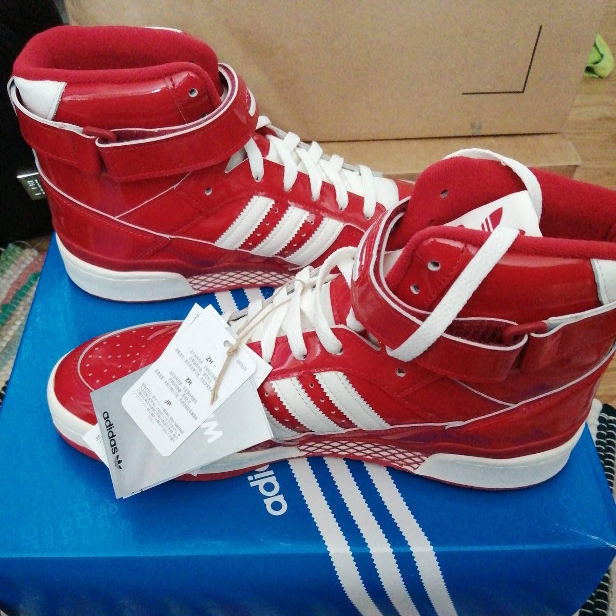 Adidas Forum 84 High Red Patent Shoes Rare UK 10 Dead stock | eBay UK