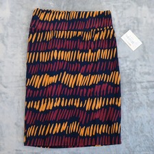 LuLaRoe Cassie Skirt Medium Multicolor Geometric Knee Length Pull On Pencil New