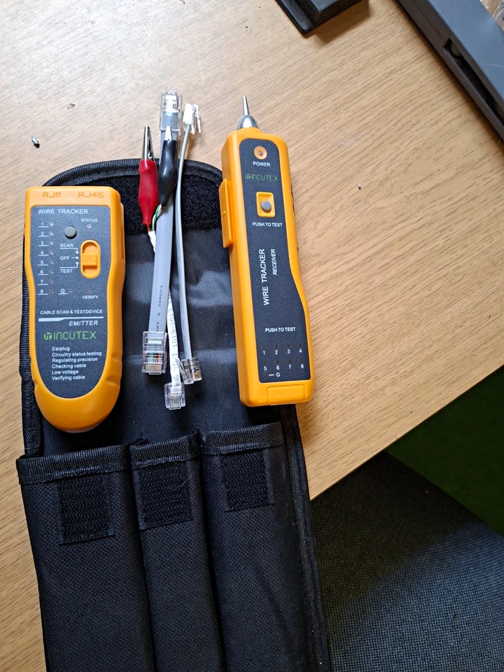 INICUTEX Wire Tracker Kabeltester Set RJ11/RJ45 mit Sender/Empfänger, Remote - Bild 1 von 1