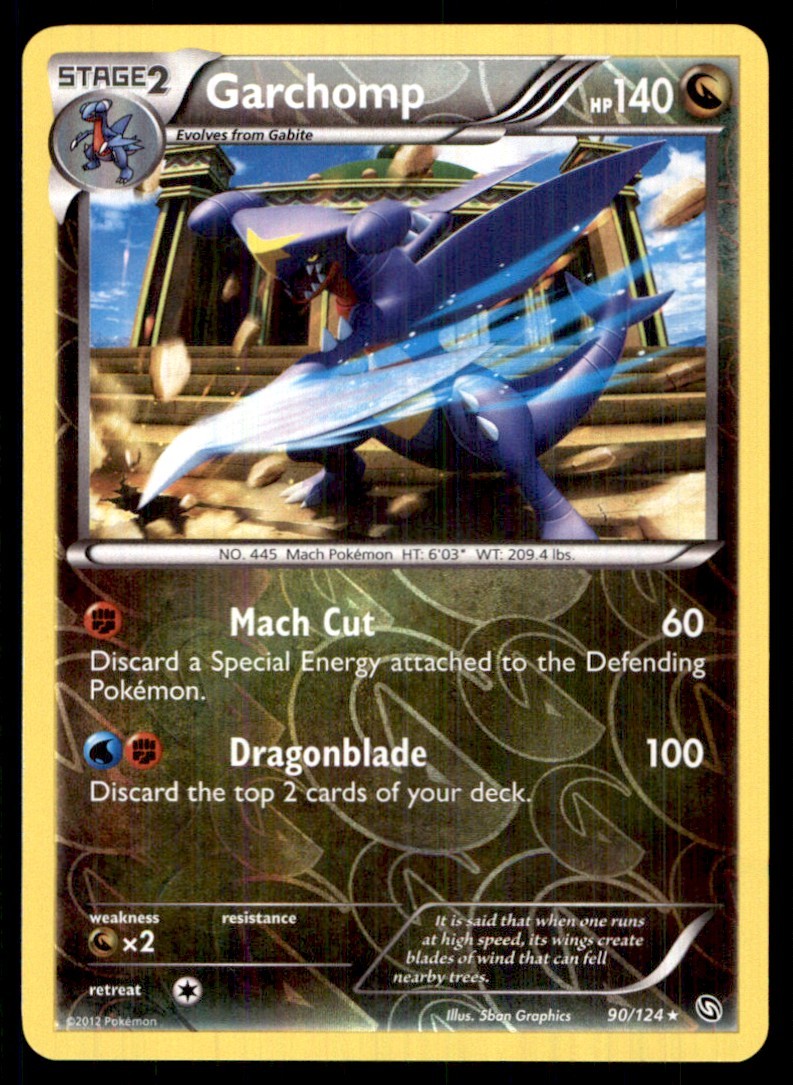 2012 Dragons Exalted Reverse Holo Garchomp (90) Holo Rare #90/124
