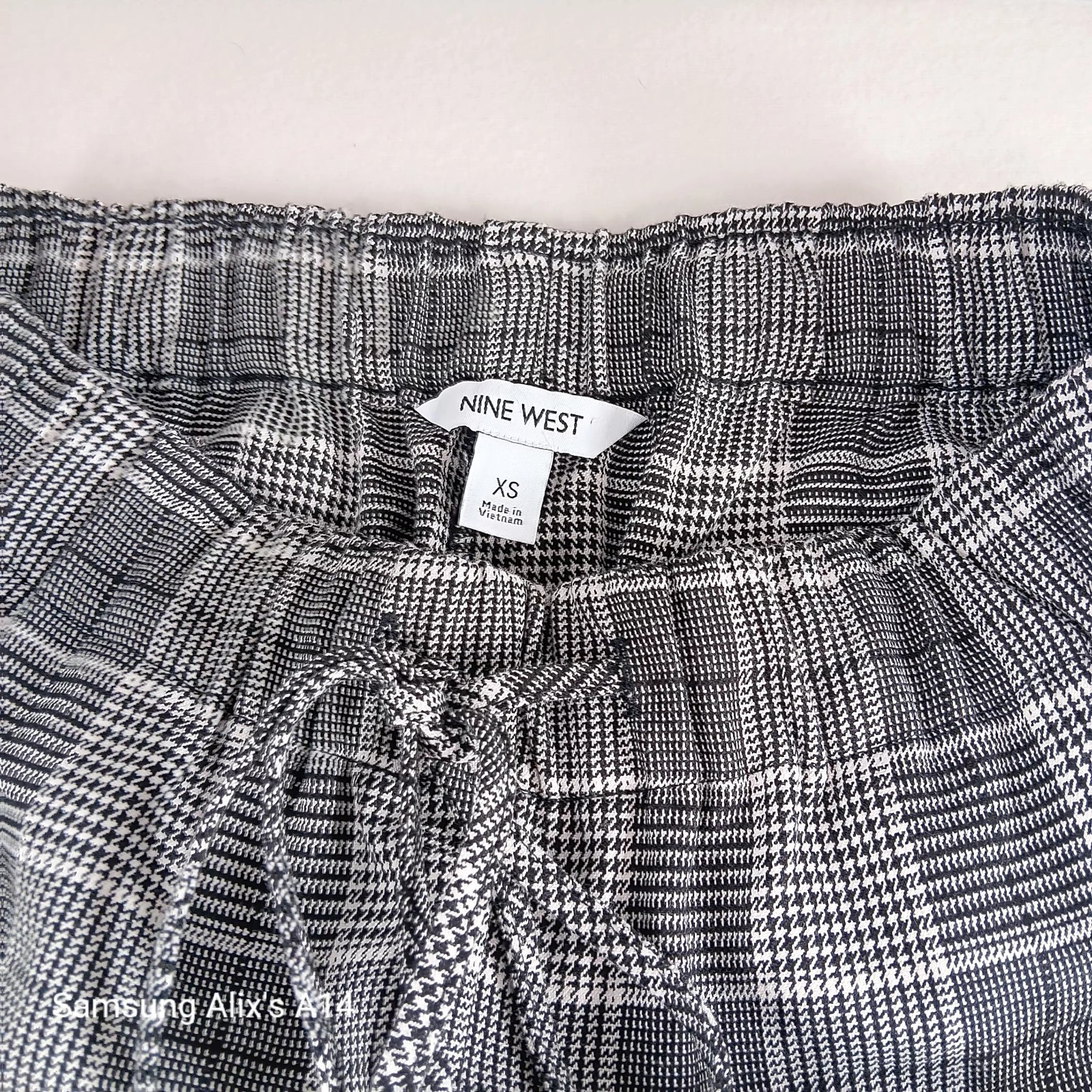 Nine West Womens Dress Pants Business Casual Plaid Elastic Waist